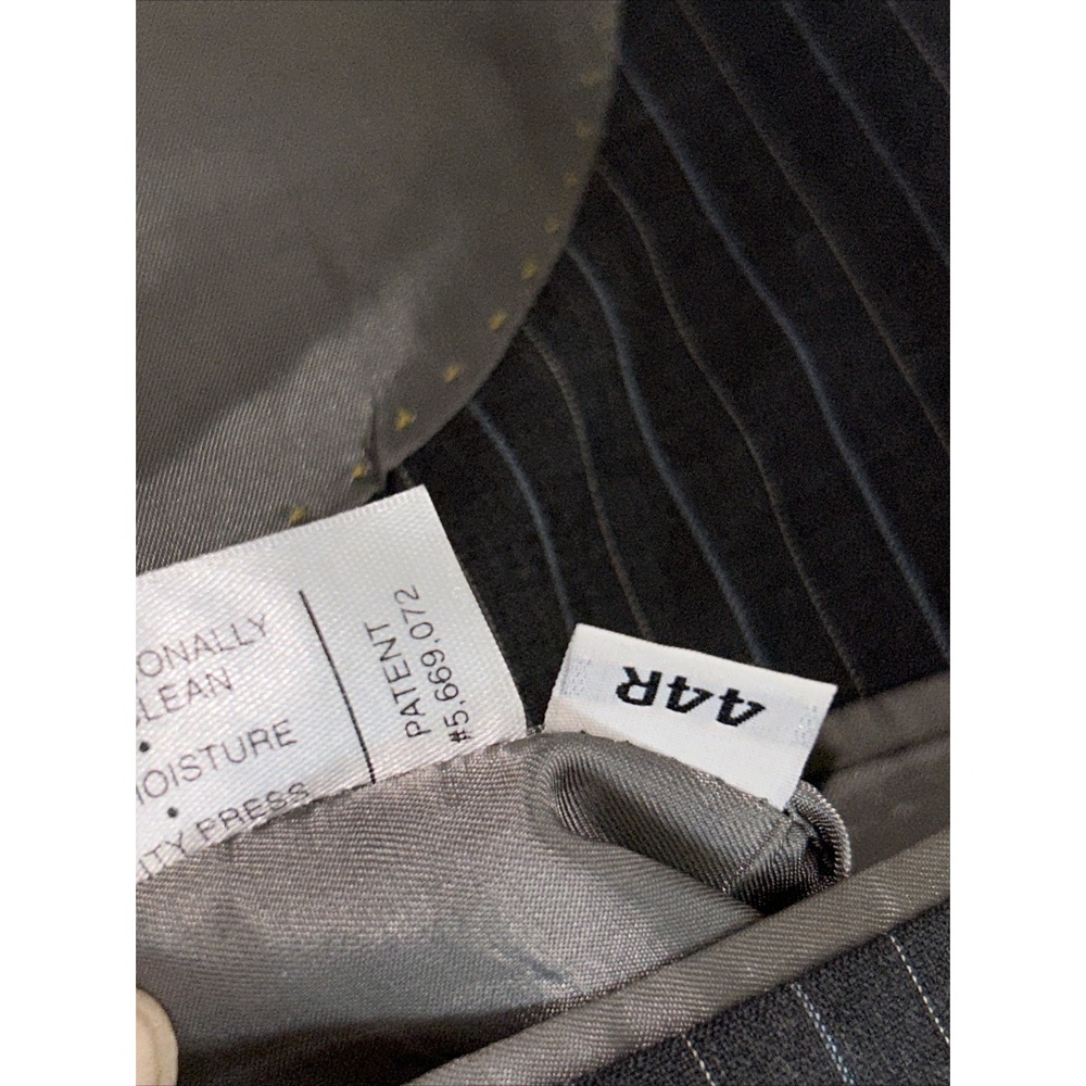 Hart Schaffer Marx "Gold" Light Blue Pinstriped Gray Blazer For Belk 44R - Picture 8 of 16